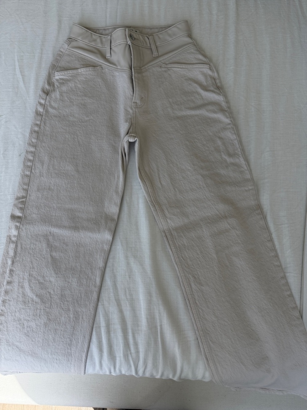 Alexander McQueen Cream High-Waist Trousers